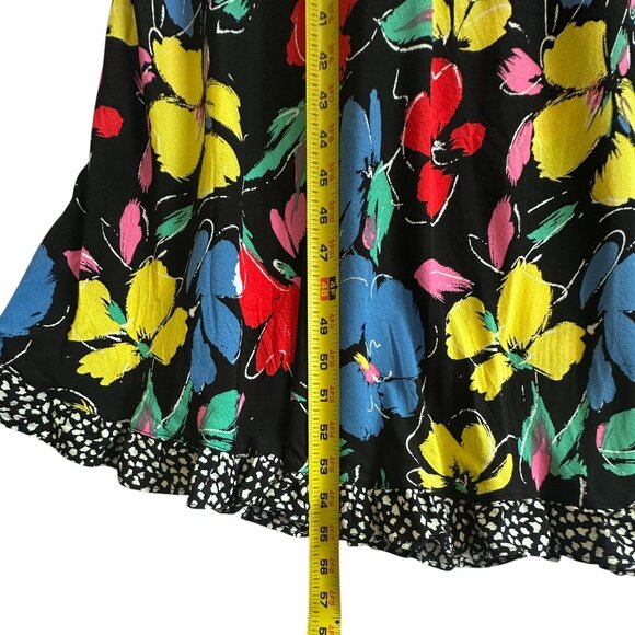 Rixo Black Colorful Floral Off-Shoulder Maxi Dress Ruffle Puff Sleeve Size 6 NWT - Picture 14 of 14